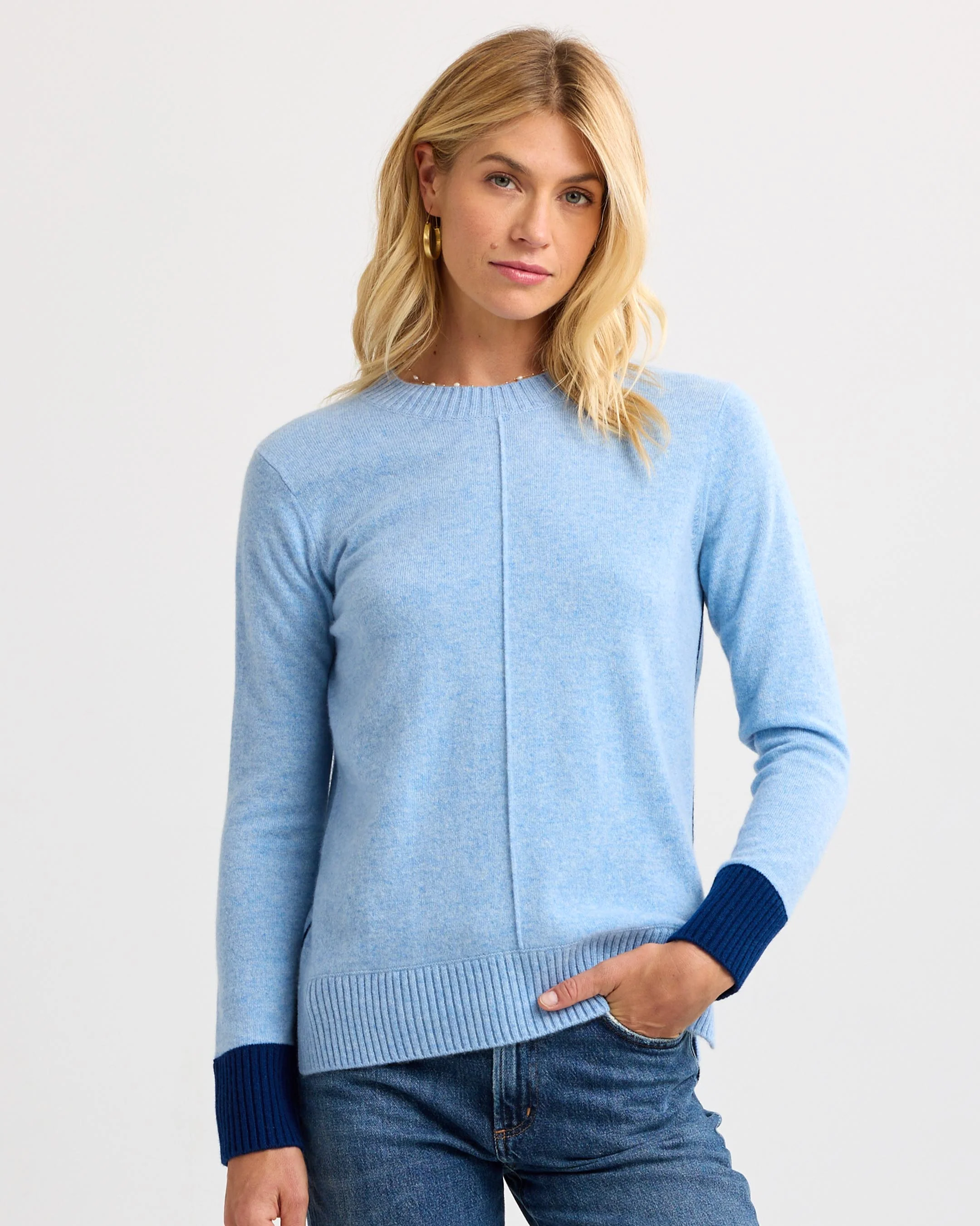 Cashmere Contrast Crew - Image 9