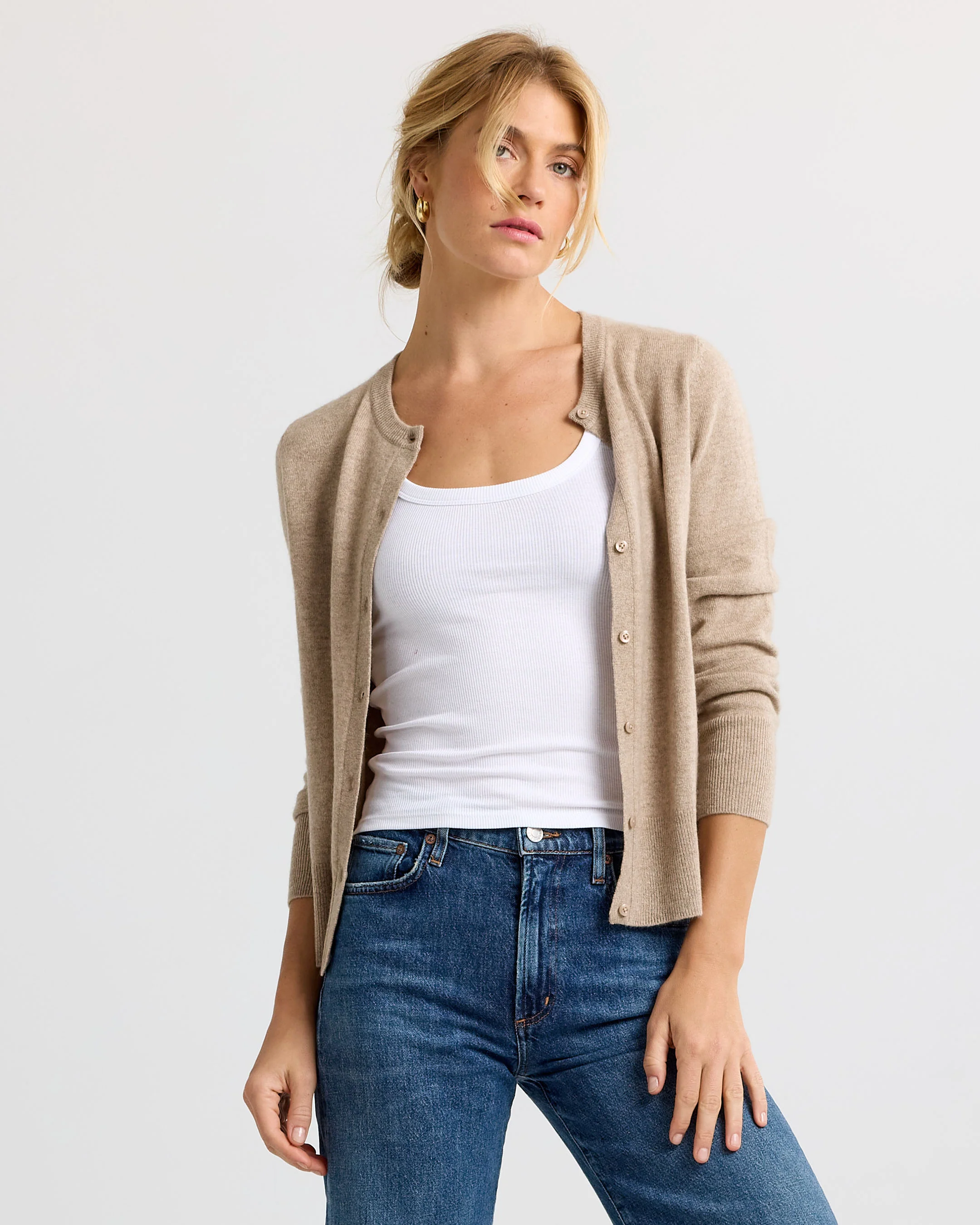 Cashmere Crewneck Cardigan - Image 2