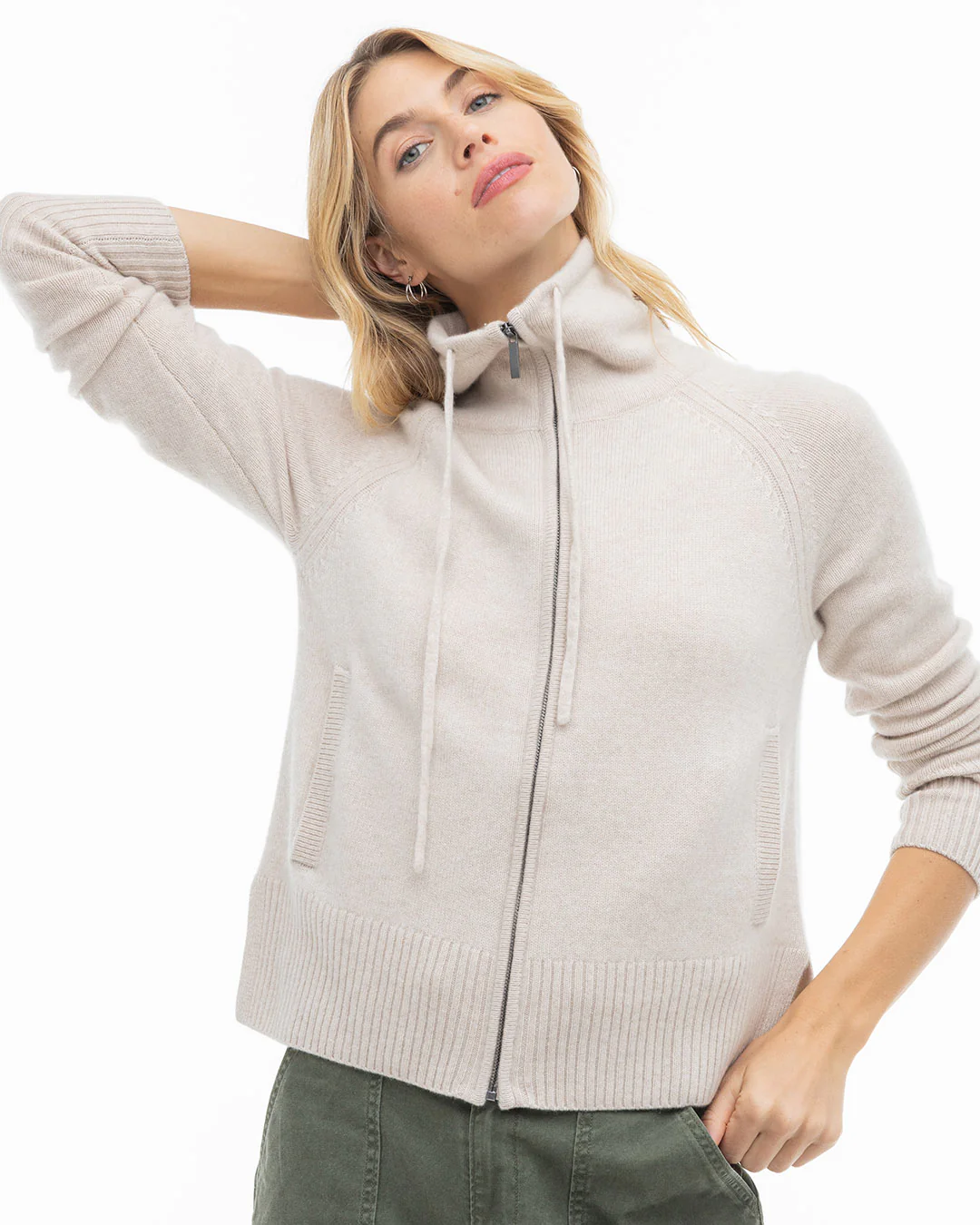 Cashmere Drawstring Cardigan - Image 2