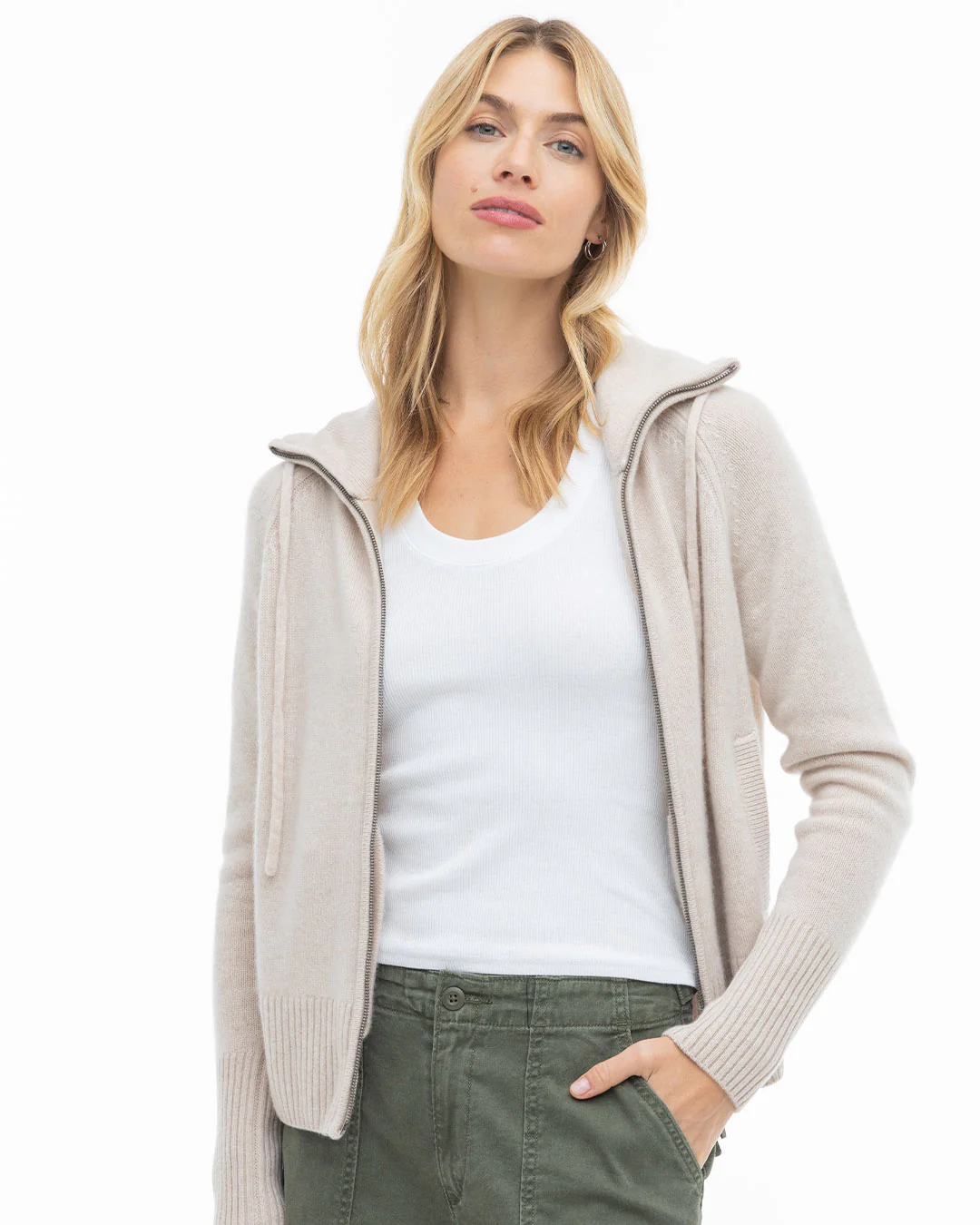 Cashmere Drawstring Cardigan - Image 5